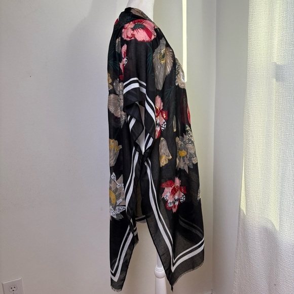 Floral Bohemian Boho Dark Romantic Tropical Kimono Jersey Stripe Wrap Beach - Picture 2 of 14